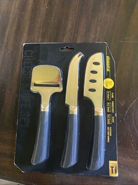 TAG Elemental Black and Gold Cheese Knife Set